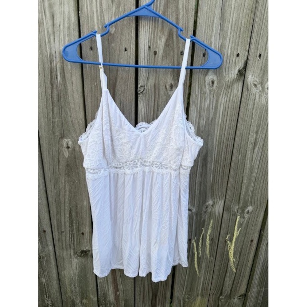 Coquette Cottagecore Soma Lace Trim Camisole XXL White V-Neck Adjustable Strap